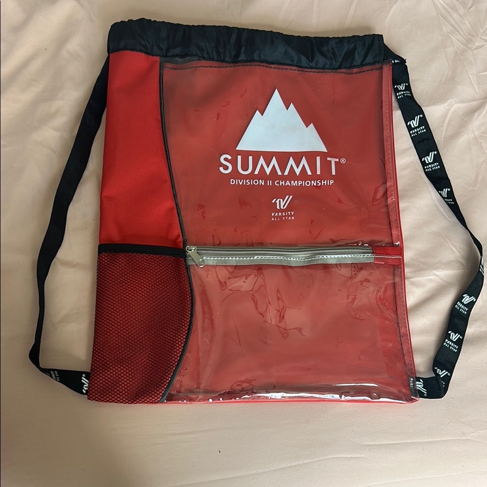 Red and Black Drawstring Bag
